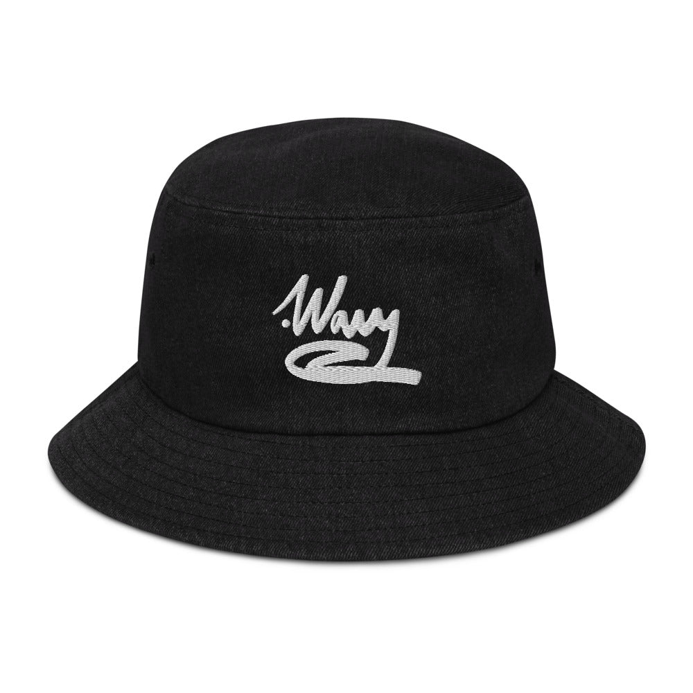 .Wavy Intl Embroidered Wave Logo Fall 21 Denim bucket hat