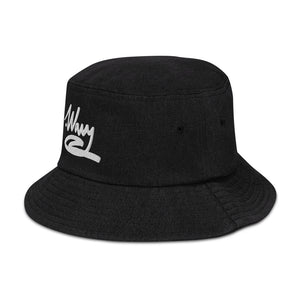 .Wavy Intl Embroidered Wave Logo Fall 21 Denim bucket hat