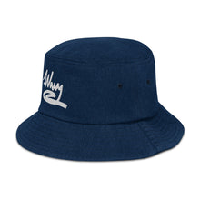 Load image into Gallery viewer, .WAVY INTL Embroidered Wave Logo Winter 21 Denim bucket hat