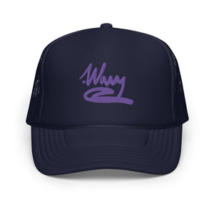 .WAVY Int'l Purple Script Foam trucker hat