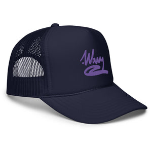 .WAVY Int'l Purple Script Foam trucker hat